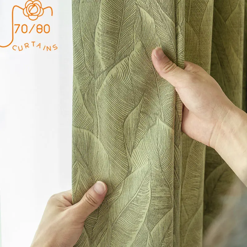 

Американские современные занавески s для гостиной, спальни, столовой, роскошные высокоточные двусторонние жаккардовые зеленые занавески, з...
