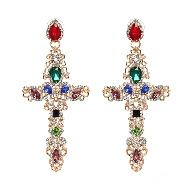 

Cross Personality Diamond High Quality Elegant Women's Stud Earrings