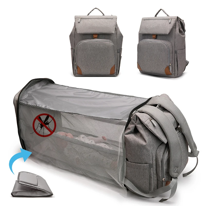 

Portable Foldable Mosquito Net Crib Bag Travel Multifunctional Diaper Bag Backpack Waterproof Maternity Bag Mom and Baby Bag