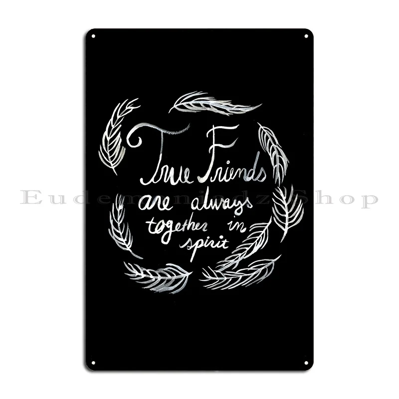Anne Of Green Gables True Friends Черно-белый металлический знак Вечеринка Ретро Гостиная