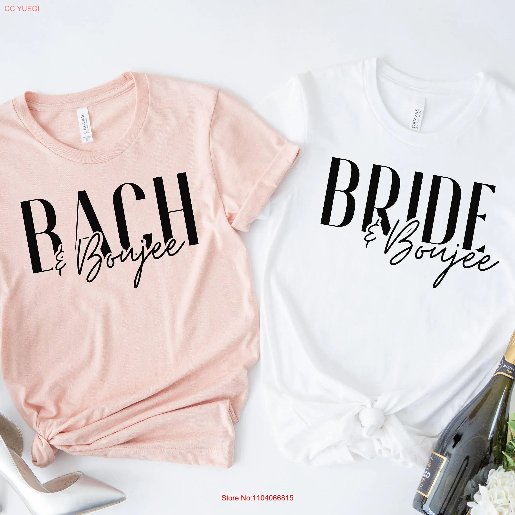 Девичник Футболка Невеста Свадебный душ Вечеринка и Boujee Bach Boozy Bridesmaid Team с
