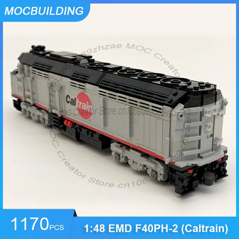 Фото Масштаб 1:48 EMD F40PH-2 (Caltrain) MOC Конструктор из блоков для самостоятельной сборки Модель поезда Развивающие креативные игрушки Подарки 1170 деталей №2