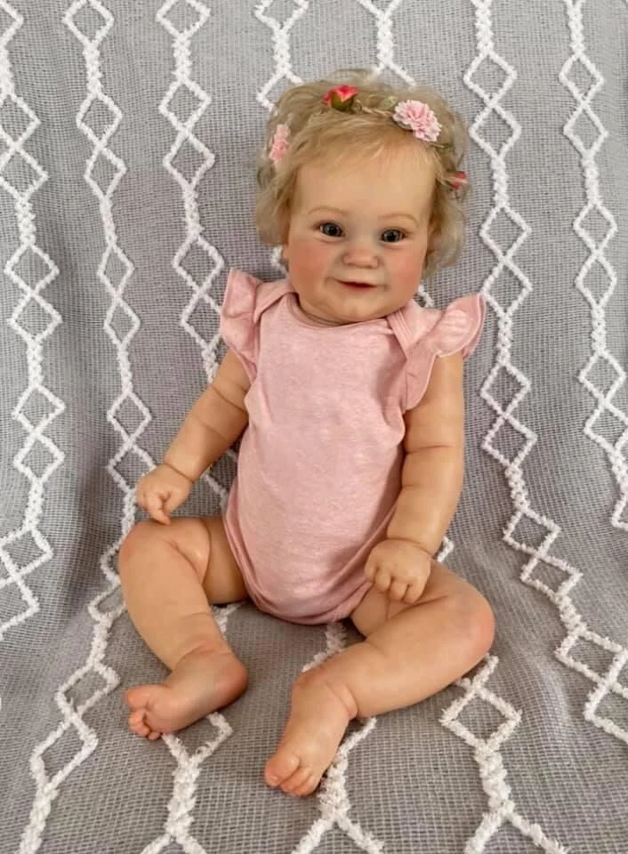 

Кукла реборн, 60 см/50 см, популярная милая девочка-Мэдди со светлыми волосами, мягкое тело, кукла ручной работы высокого качества