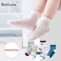 rinilucia children baby girls soft short socks cotton cute floral socks kid summer clothing for boy unisex toddler cartoon socks