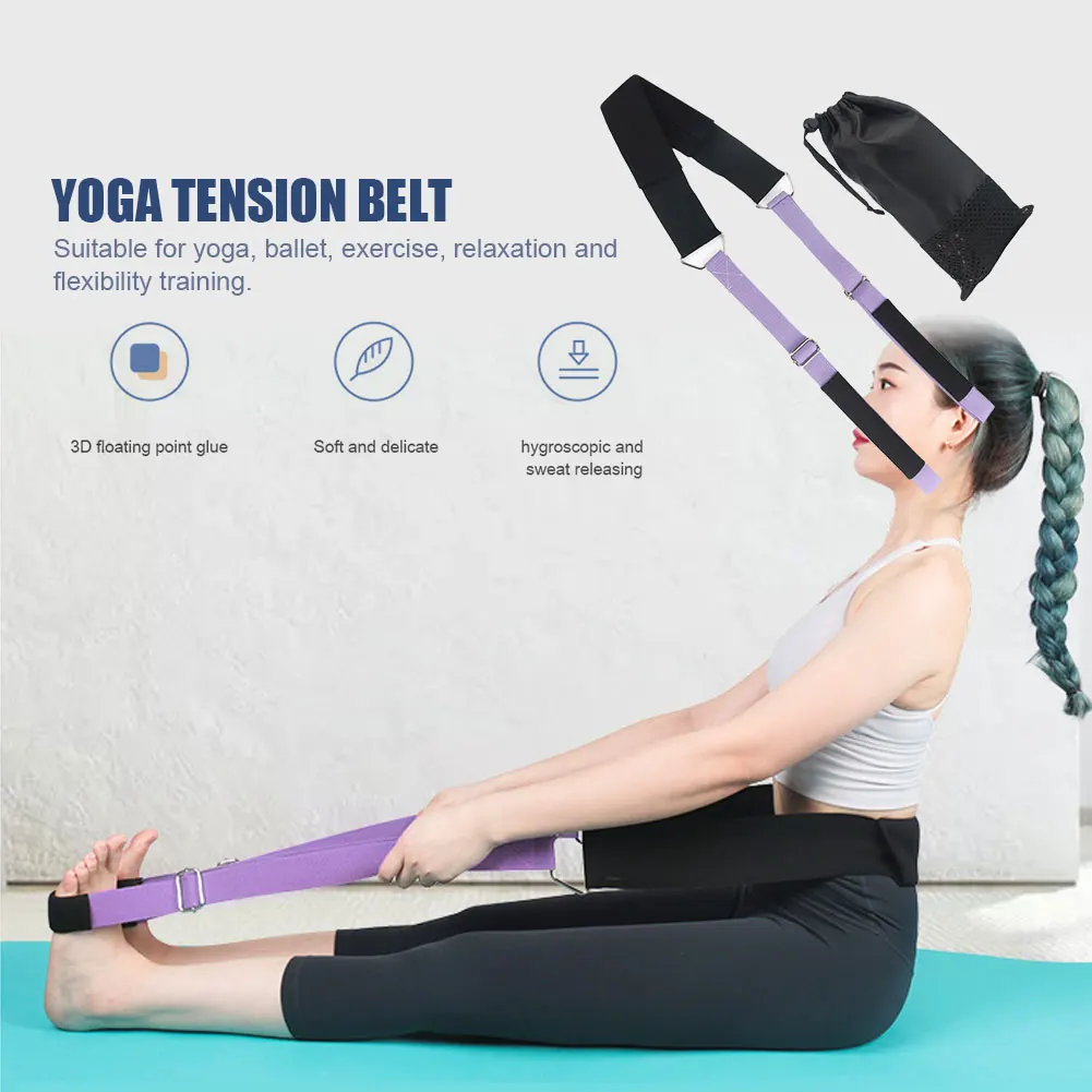

Yoga Stretch Strap With Useful Storage Bag Shoulder Strap Sports Sling Shoulder Carry Belt Exercise Stretch Fitness Elastic