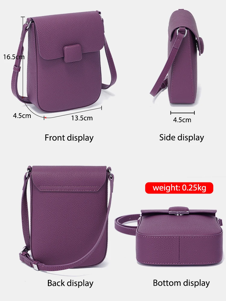 Zency 100% Real leather Female Crossbody Bag Summer Small Bag 2023 Trendy Casual Shoulder Purses Handbag Women Flap Phone Bags