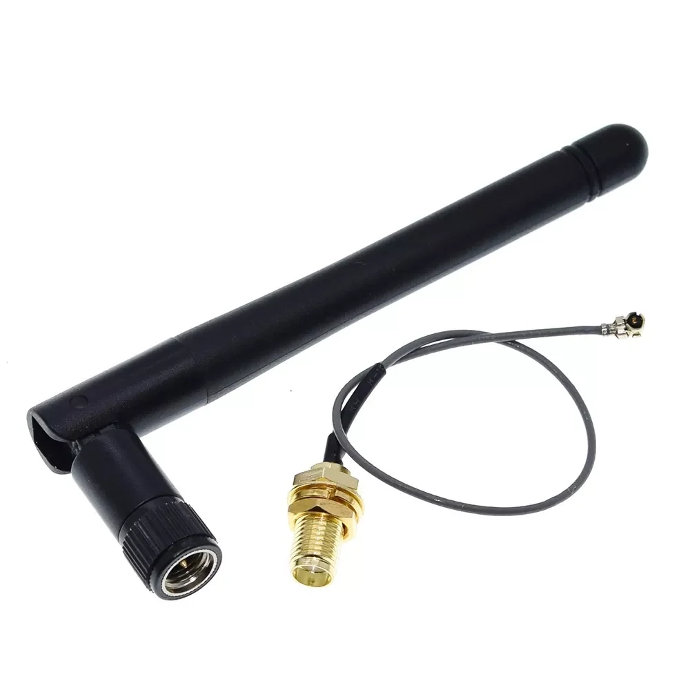 10PCS 2.4GHz 3dBi WiFi 2.4g Antenna RP-SMA Male wireless router+ 17cm PCI U.FL IPX to RP SMA Male Pigtail Cable ESP8266