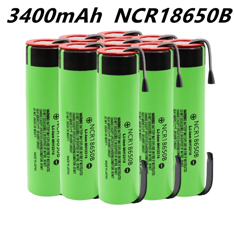 100% New Original 18650 Battery NCR18650B 3.7V  3400mah 18650 Lithium Rechargeable Battery Welding Nickel Sheet batteries