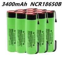 100 new original 18650 battery ncr18650b 3 7v 3400mah 18650 lithium rechargeable battery welding nickel sheet batteries