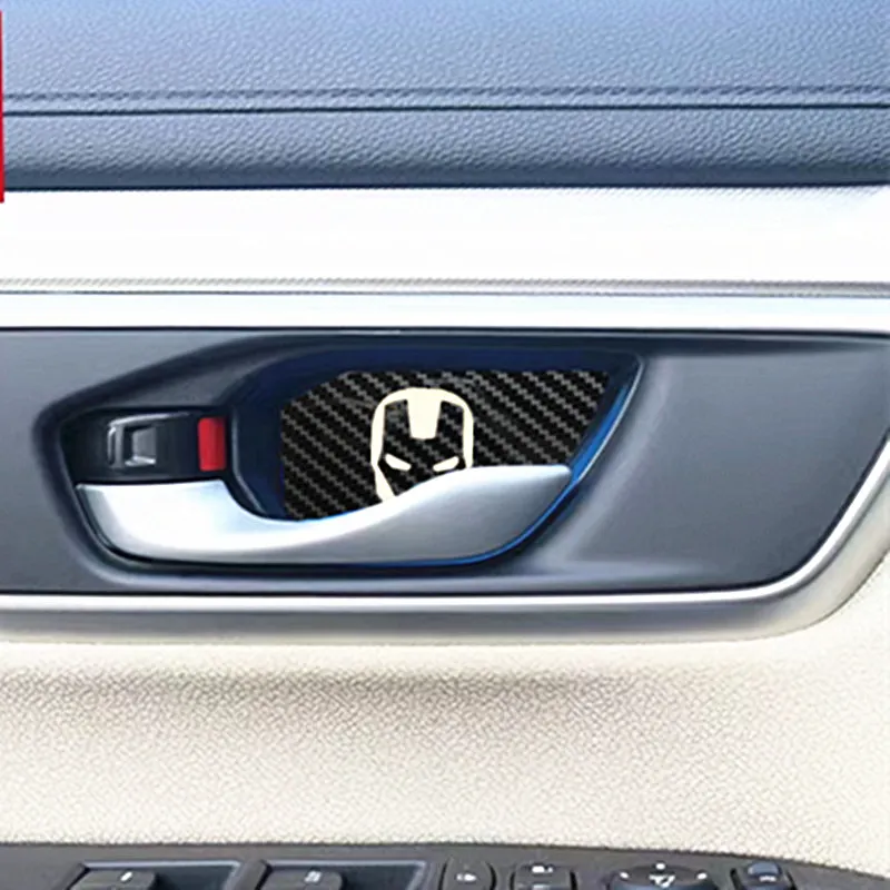 

Для Honda CR-V CRV 5th 2017 2018 2019 2020 логотип на заказ 4 шт. украшение из углеродного волокна дверные ручки аксессуары