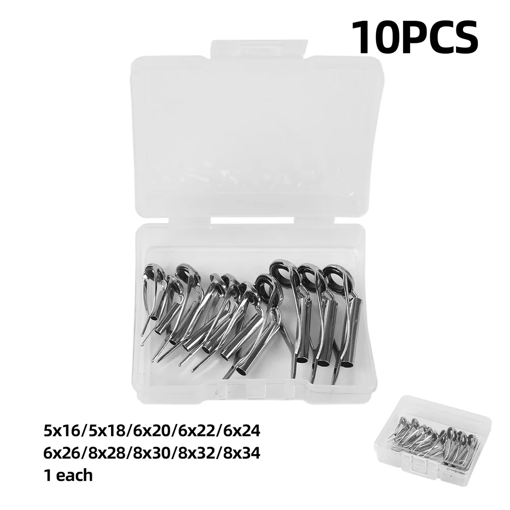 

10/40pcs Silver Fishing Guide With Anti-tangle Rod Tip Guide Ring Eyeliner Ring Fishing Rod Guides Fishing Guide