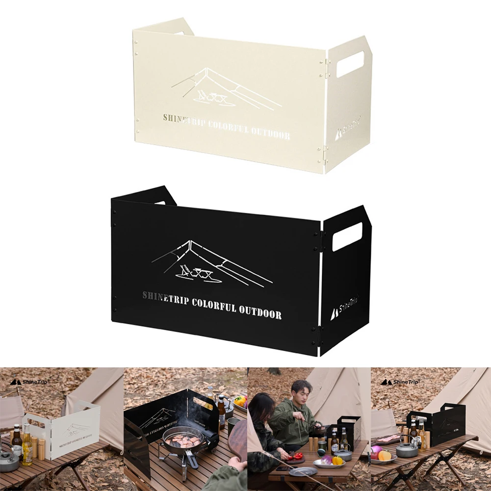 

Gas Stove Wind Shield Foldable Outdoor Camping Picnic Cooking Burner Windproof Screen Carbon-Steel Wind Screen New