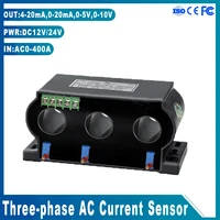 three phase ac current transmitter input 0 400a hall sensor hole diameter 20mm 3 phase voltage transducer output 4 20ma 0 5v 10v