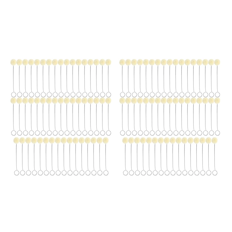 

100 Pieces Wool Daubers Ball Brush Leather Dye Dauber Dyeing Applicator With Metal Handle For DIY Crafts Projects