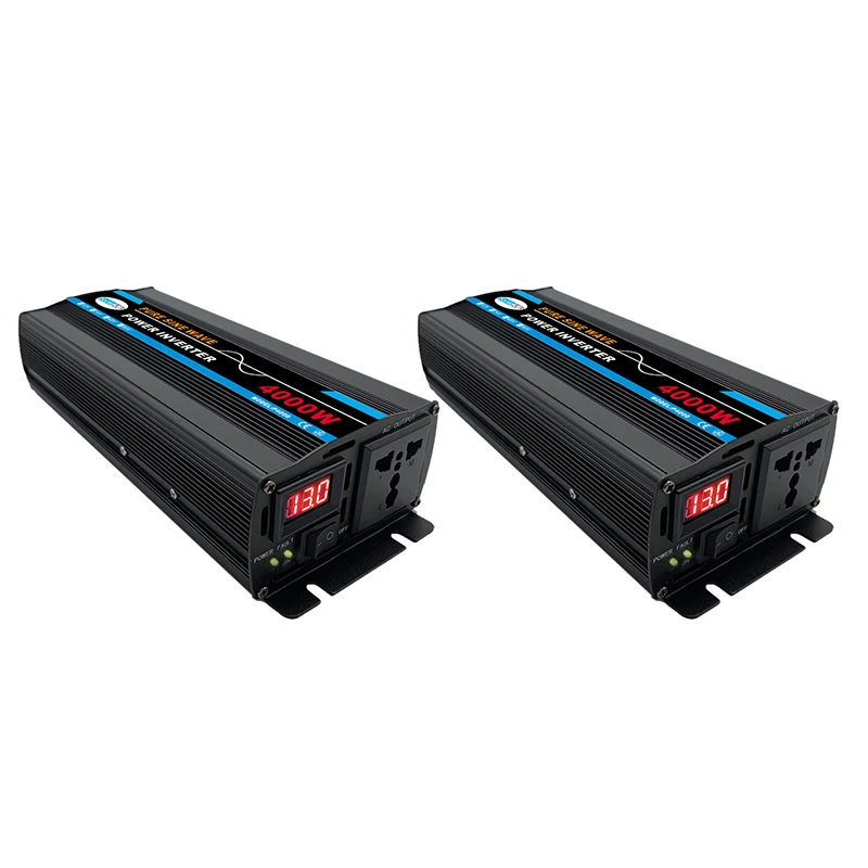 Pure Sine Wave Inverter To AC110V 4000W Voltage Transformer Power Converter Solar Inverter LED Display