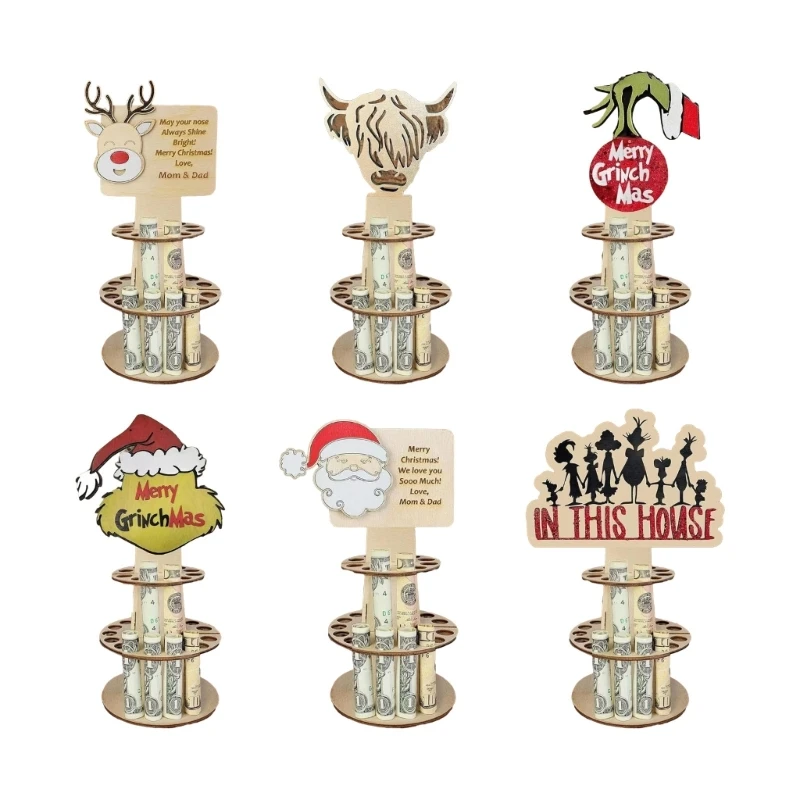 

Wood Christmas Money Clip Decoration Wood Money Clip Girl Boys Festival Holiday