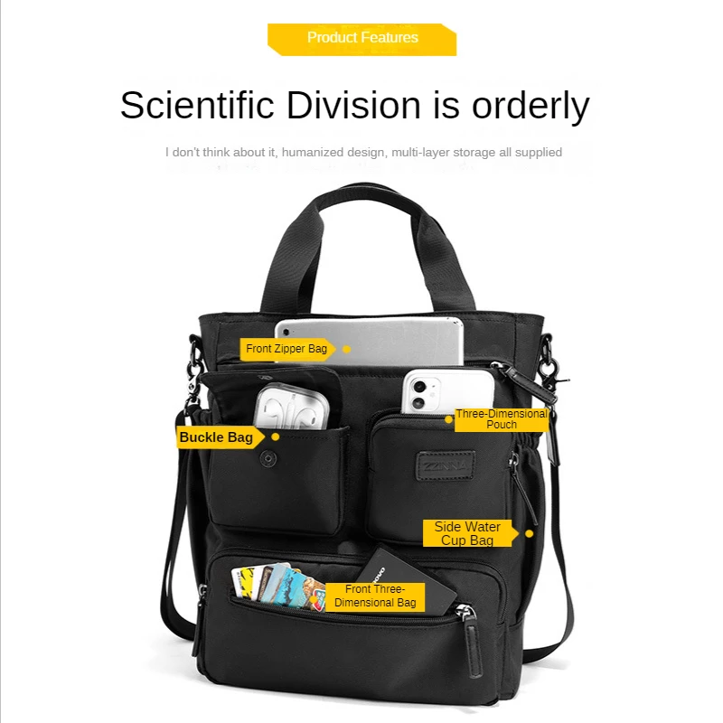 Versatile Business Shoulder Bag Commuter Briefcase Fashion Texture Oxford Cloth Bag Men's For Large Capacity Laptop Bag Handbags