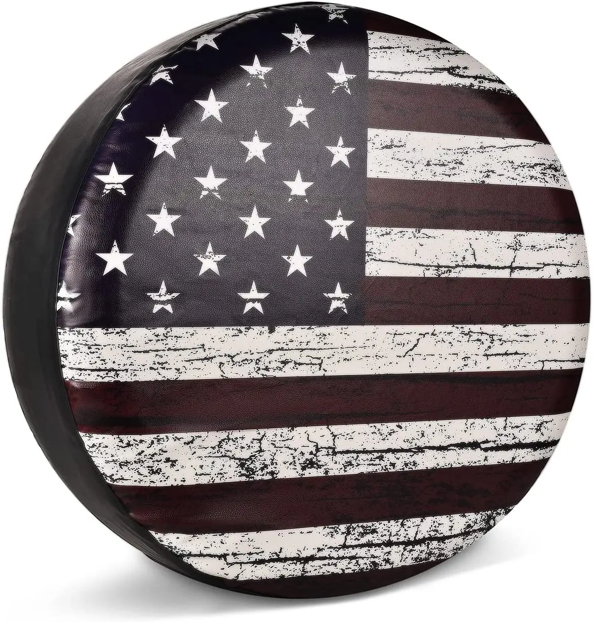 

Jayke Joy Spare Tire Cover, Wheel Cover with American USA Flag PVC Leather Waterproof Dust-Proof Universal Fit