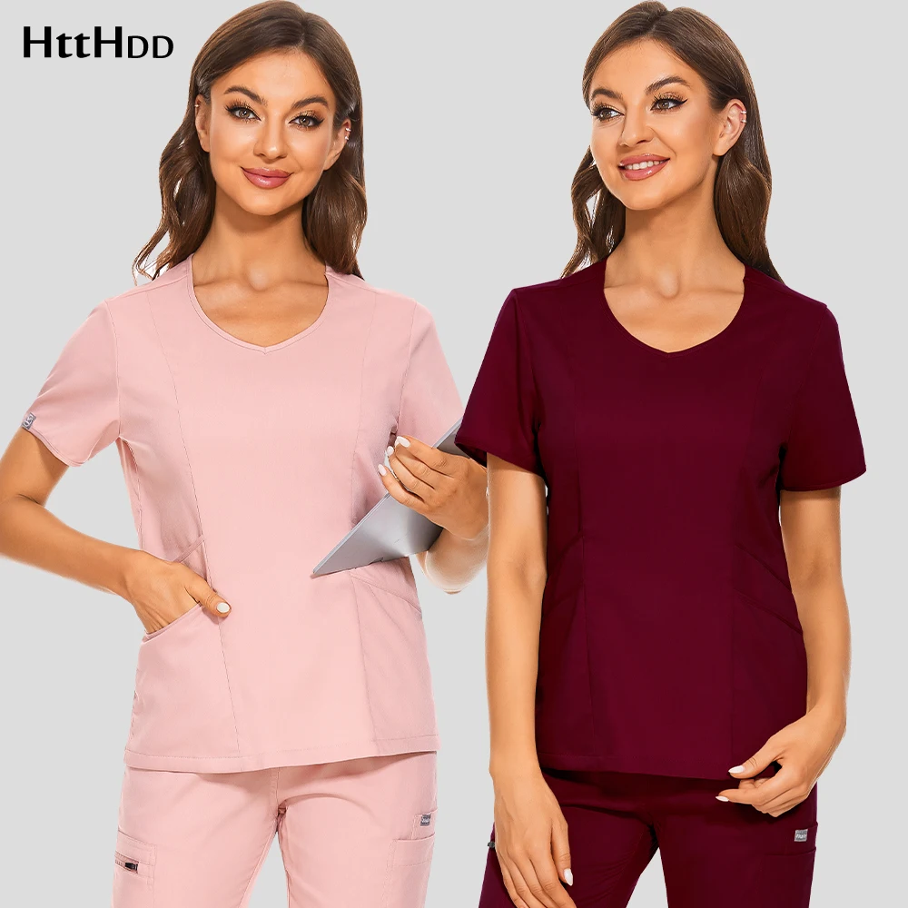 

Dentistry Doctor Overalls Medical Surgical Uniforms Pharmacy Shirt Pet Hospital Nursing Workwear Scrubs Tops Spa Uniforms Blouse