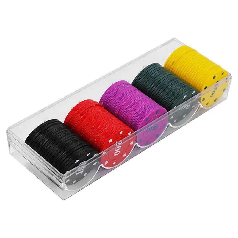 

Набор покерных чипов 100 шт., гибкие и прочные чипы для карт, игровые чипы для карт, хорошо подсчитывают сортировку, объединение, сложение и