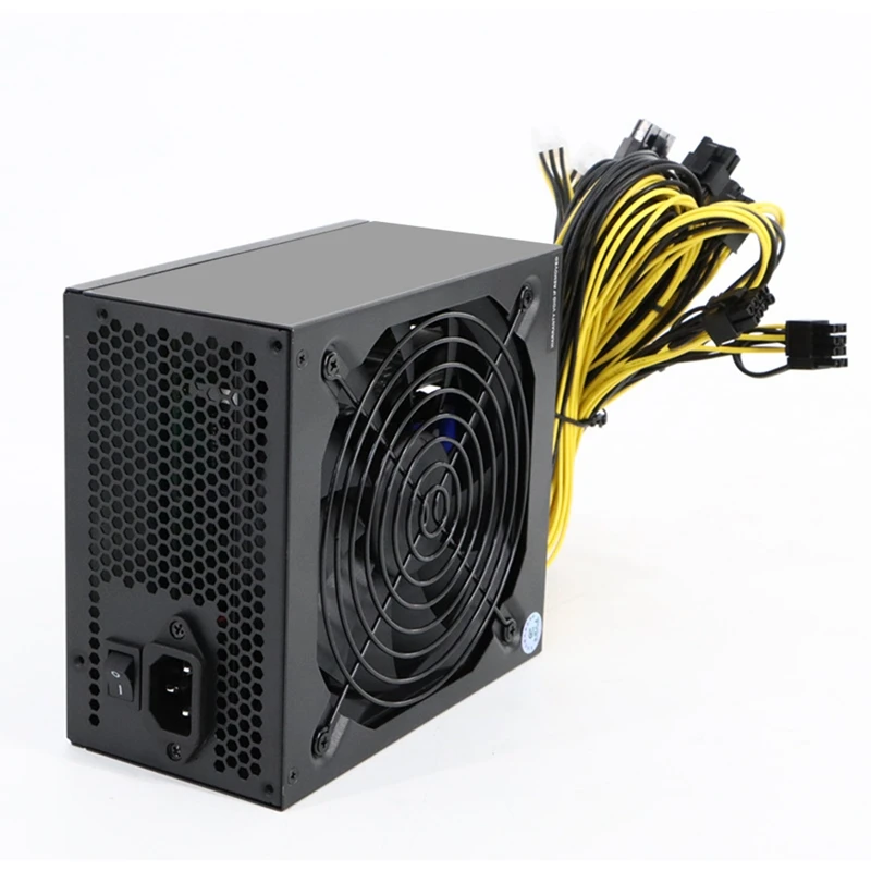 

Hot 2000W ATX ETH Mining Power Supply For Mining Bitcoin 180V-264V 90% E Supports 8 Card Platform 16 8P Ports 4U Single