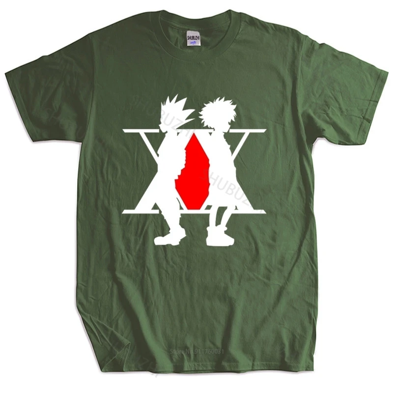 

Men Cotton T Shirt Summer Tops HUNTER X HUNTER MANGA JAPAN LOGO UNISEX BLACK PH160 T-SHIRT Bigger Size Homme Black T-shirt