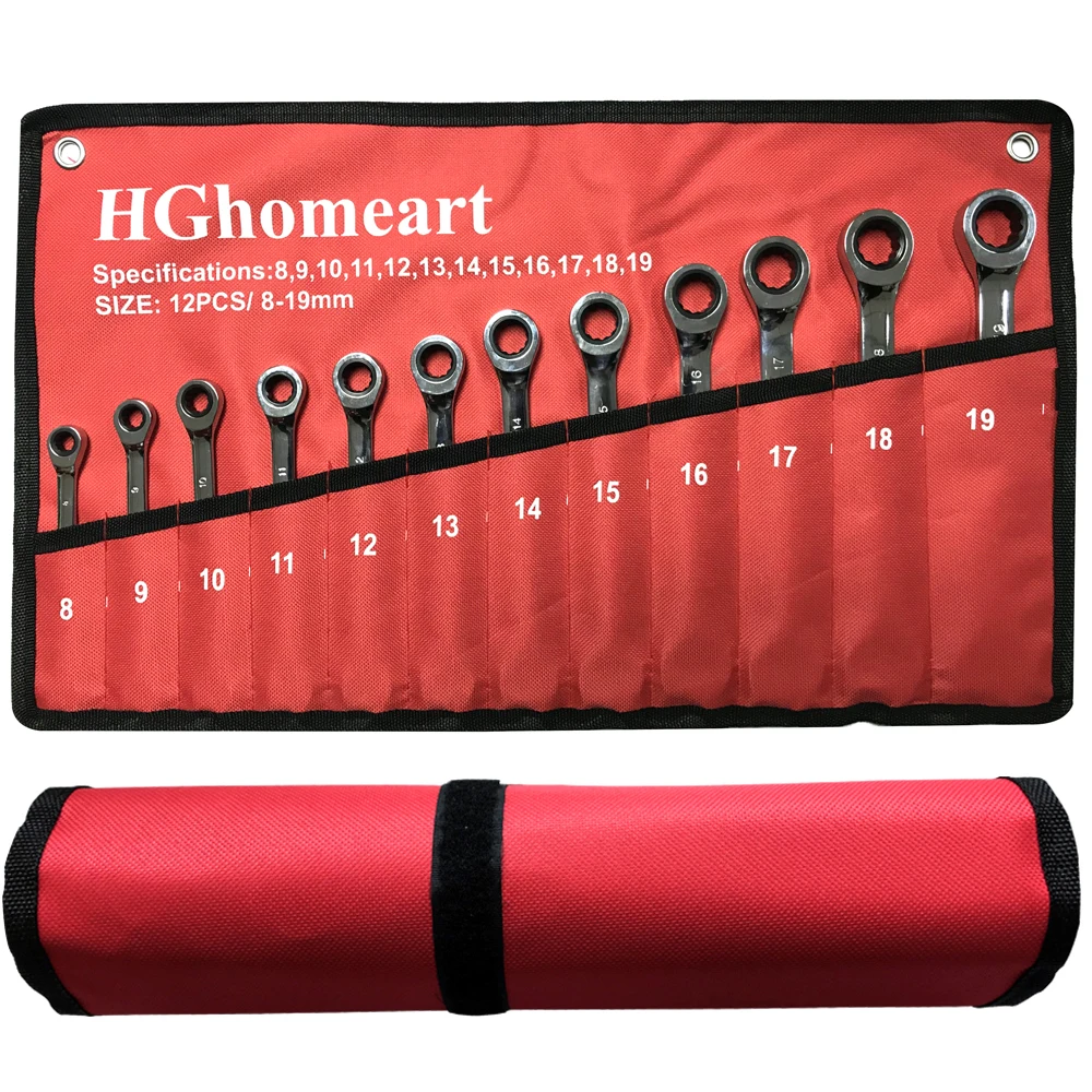 

Ключ с фиксированной головкой из хромистой стали, набор автомобильных трещоточных ключей, ручные инструменты, универсальный торцевой ключ.