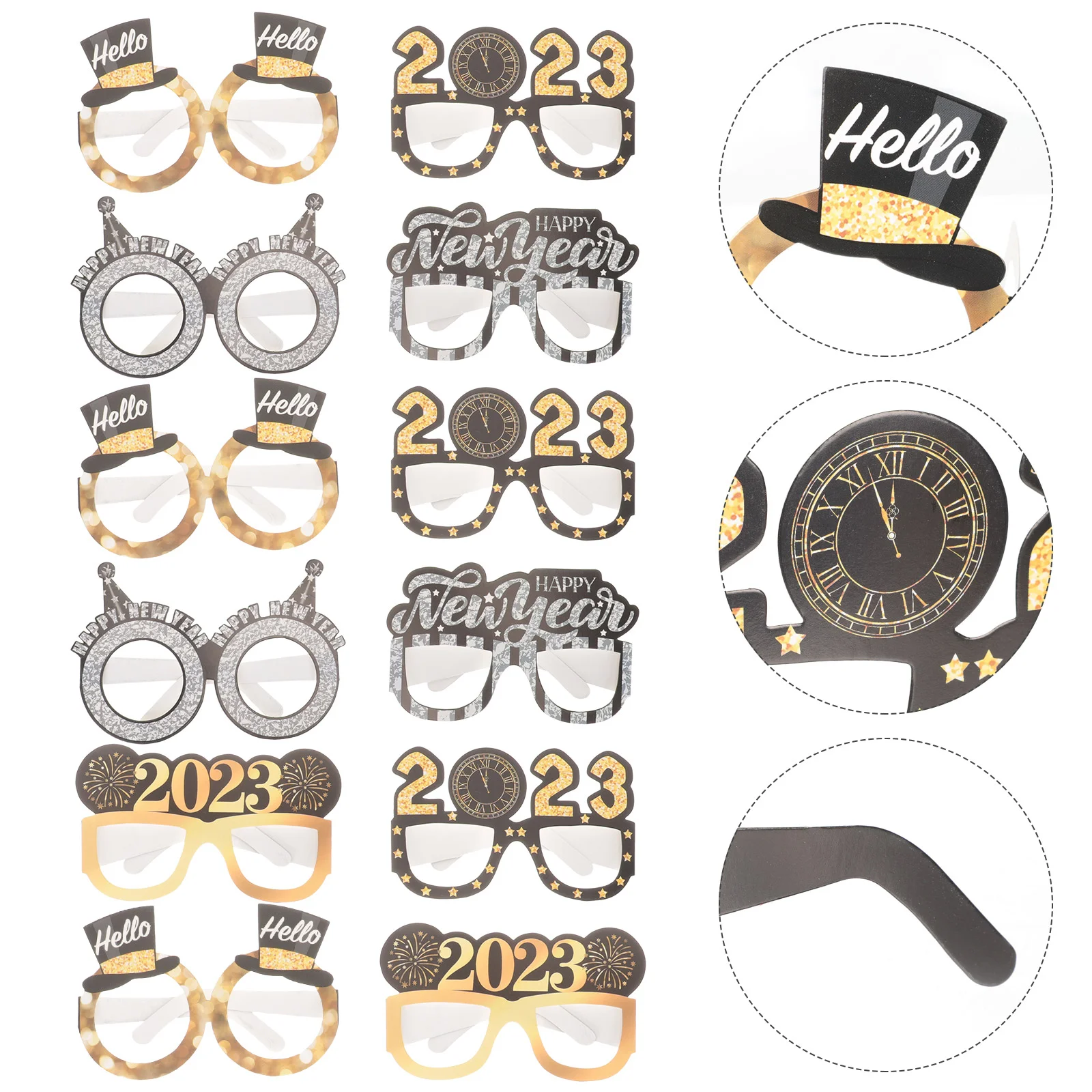 

Party Glasses New Year Eyeglasses Props Supplies Frames Decors Photo Eve Decorative Frame Sunglasses Funny Kids Prop Years