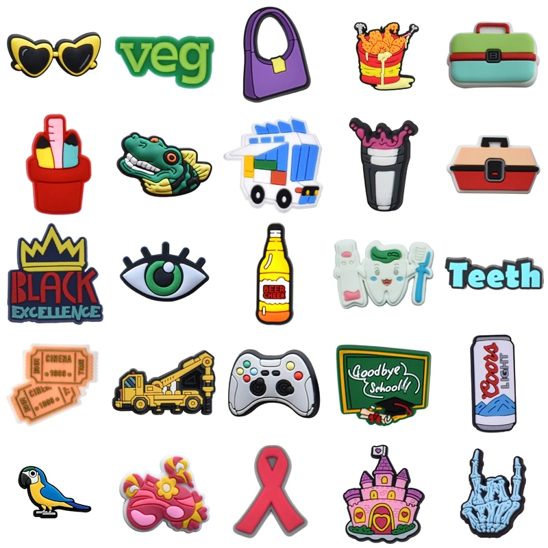 

Set Jeans Shoes Accessories Wholesale Bulk Kids Girl Shoe Charms Para Pins Gifts Boy Decorations for Crocs Men Women Charm Packs