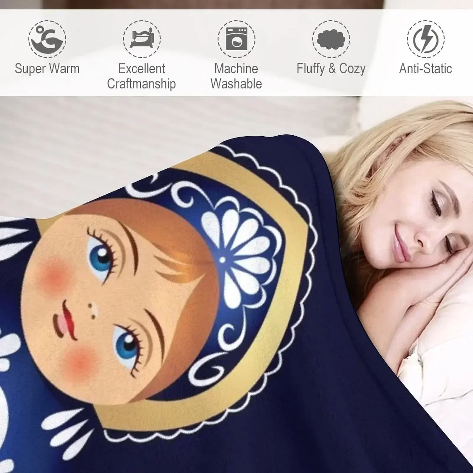 Бабушка Матрешка Русская кукла Пледы Одеяла Диваны Украшения Утяжеленный