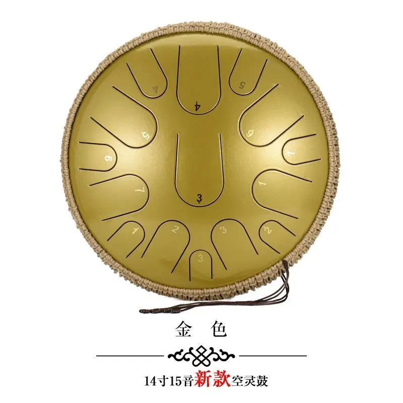 NEW Steel Tongue Drum 14 Inch 15 Tone Drum Handheld Tank Drum Percussion Instrument Yoga Meditation Music Lovers Gift enlarge