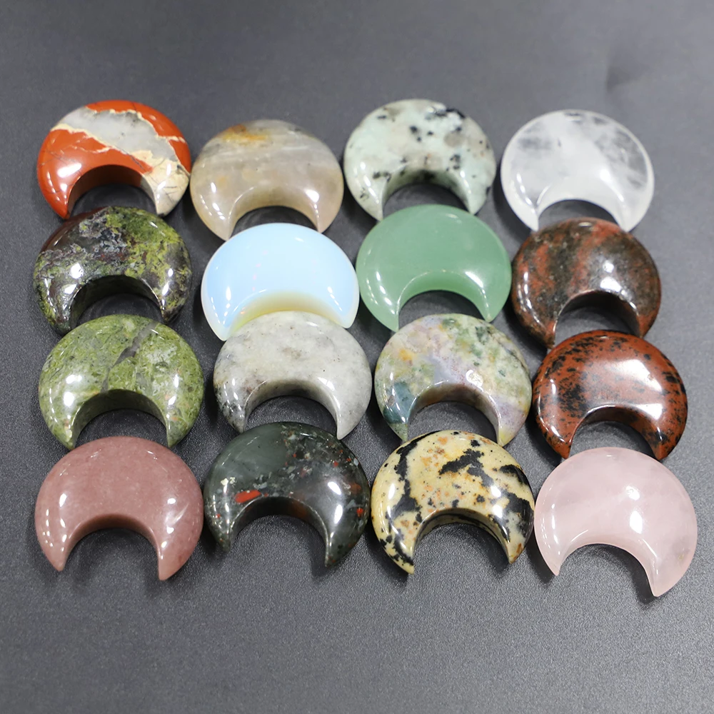 Распродажа, природные камни, кристалл, агат, полумесяц, искусственный авантюрин, балансировка Луны, рейки, шарм, сделай сам, энергия для медитации, 10 шт.