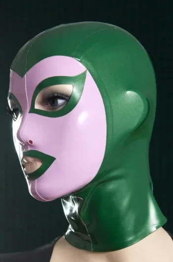 Маска à capuche en Latex noir et Fisk) masque neotiche caoutchouc taille personnalisée Sexy fait la main