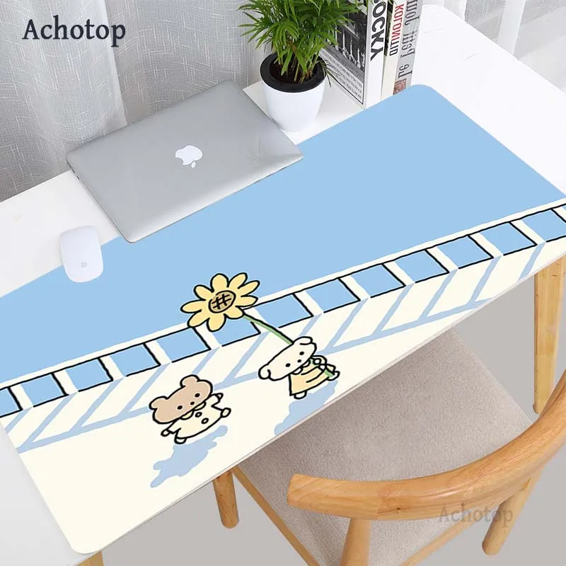 

Kawaii Anime Large Mouse Pad Waterproof Desktop Cute Green Plant Mousepad Non-slip Desk Mat Gaming Accessories Cartoon Rug Gifts