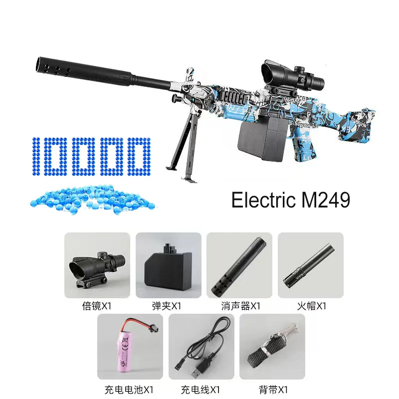 

Электрическая снайперская винтовка M416, игрушечный пистолет, гелевый бластер, водяной шар, пуля, ручной пистолет M249, пистолет для игр на откр...