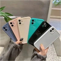 simple solid color phone case for iphone 12 pro max 11 pro xs xr x 8 7 plus se2020 12mini candy shockproof protection cover