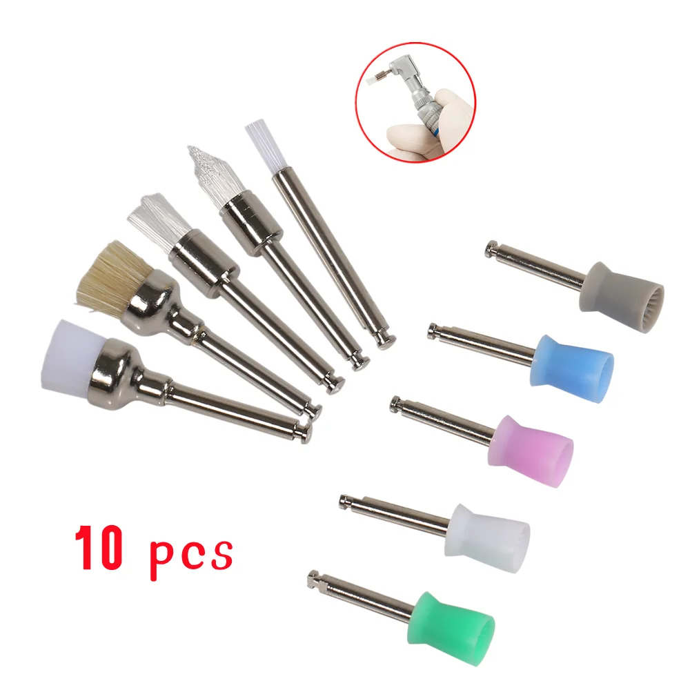 

10pcs 5 type Dental 2.35MM Prophy Alumina Bowl Polishing Brushes Polishing cups For Latch Type contra angle /straight Handpiece