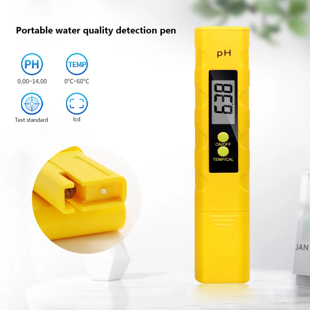 

PH06 Multifunctional Digital Water Quality Monitor Tester 2 in 1 Portable Pen Type pH Temperature Detector for Drinking Water