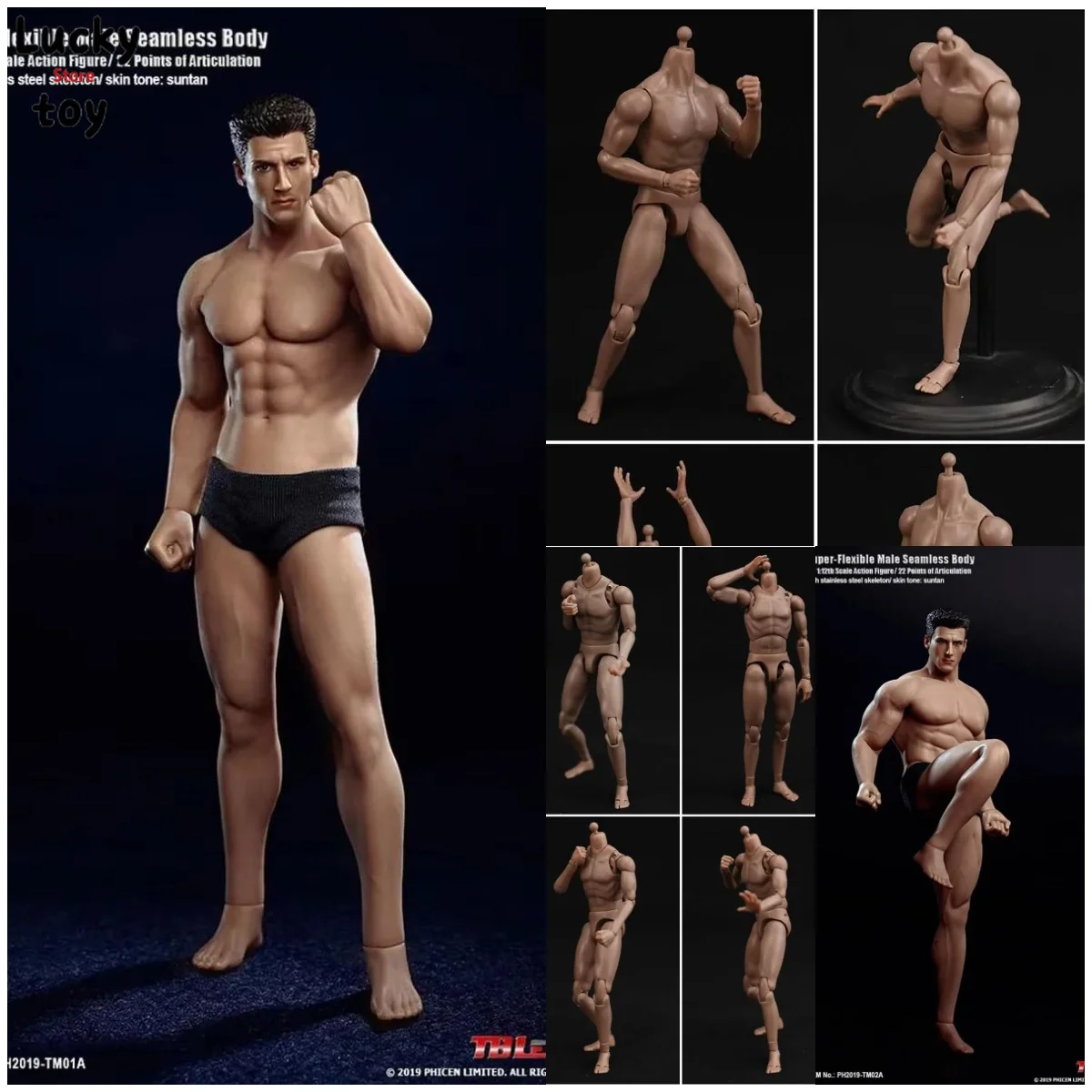 TBLeague масштаб 1/12 мужской солдат супер гибкий бесшовный шарнирный корпус для 6