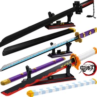 96cm936pcs demon slayer katana uzui tengenbuilding block model building kits assembly ninja sword weapon toy brick for children