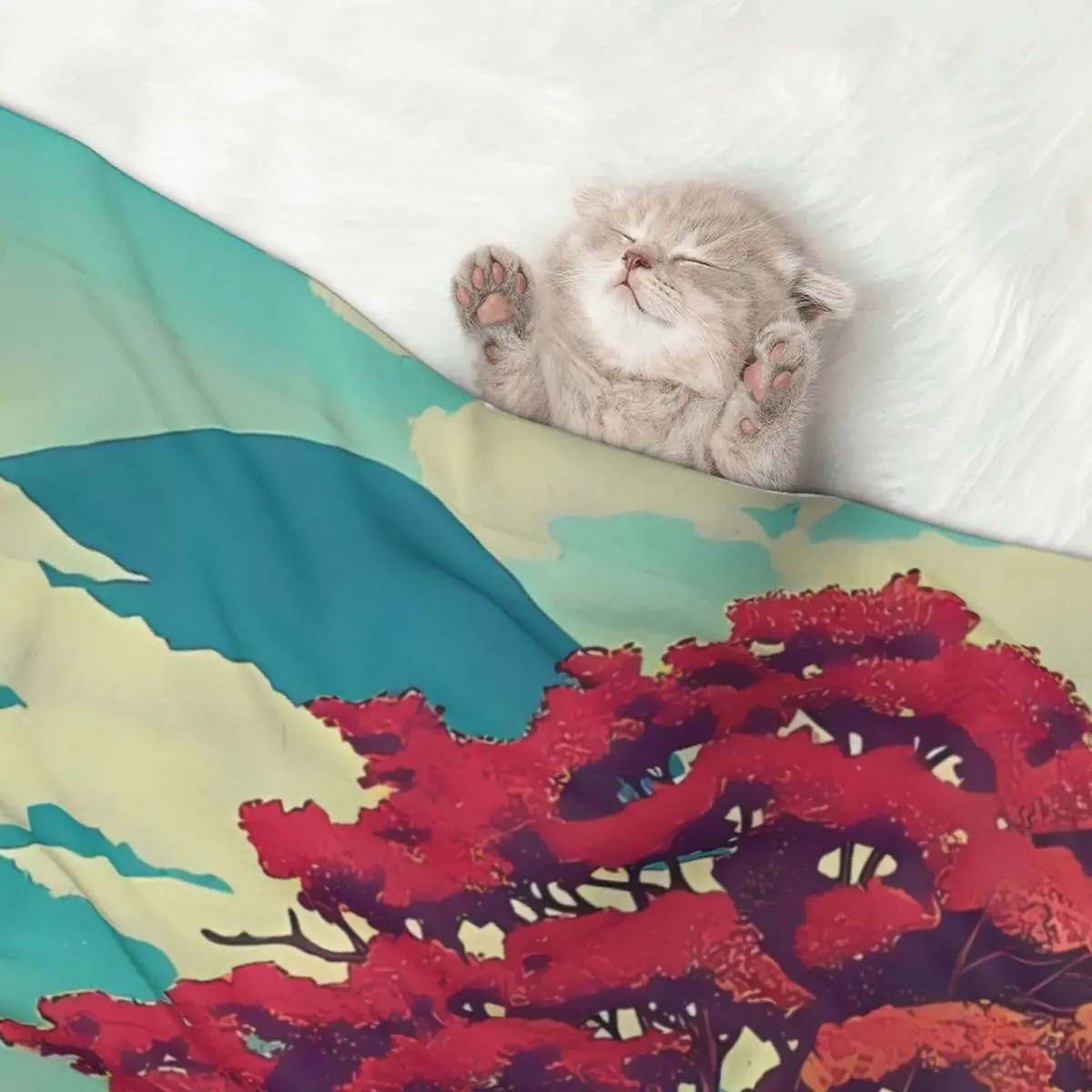 Новый год в Hisseii-одеяло для домашних животных с природным ландшафтом бархатное