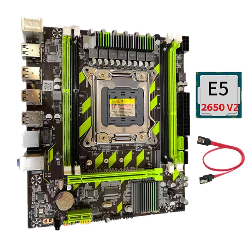 X79 X79G Motherboard With E5 2650 V2 CPU+SATA Cable LGA2011 
