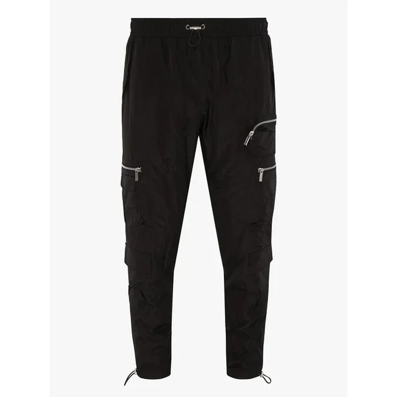 Мужские легкие облегающие плиссированные брюки-карго из ткани без потерь с