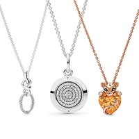 classic 925 sterling silver heart princess lion for women neck chain fit original pandora pendant necklace women diy jewelry