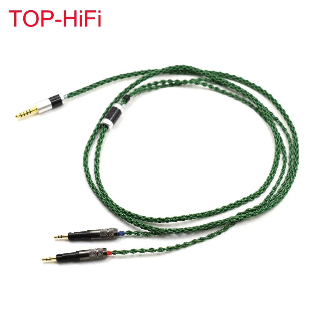 New Green HIFI 3.5/4.4mm Stereo 8 Cores 7N OCC Silver Plated R70X Headphone Upgrade Cable for ATH-R70X R70X R70X5 headphones