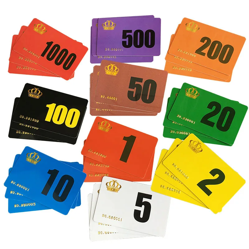 

10Pcs/set Double-sided Solid Color Plastic Chip Card Mahjong Machine Rectangular Chip Card Chess Room Special Chip Card