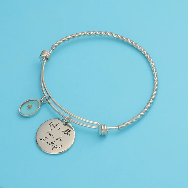 

Fnixtar 5pcs Stainless Steel Bangle Letter Adjustable Seed Charms Heart Bracelet Accessories Lover Friends Jewelry Gift