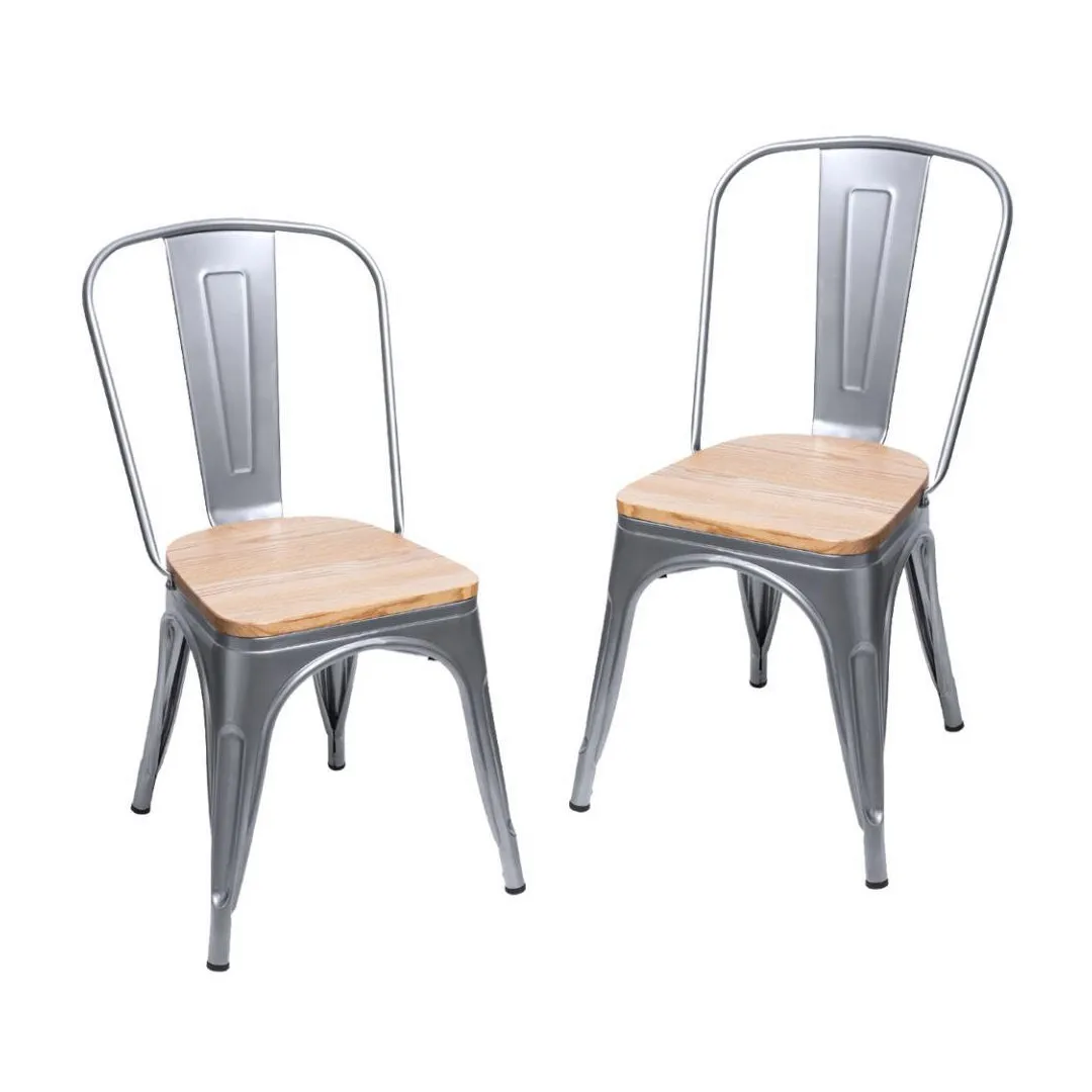 Комплект из 2 стульев сиденье натурального дерева Talix |