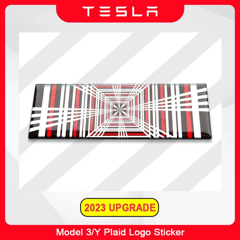 

USVOTOV Tesla Model 3 Y Plaid Badge Logo Sticker Car Emblem Decor 3D Rear Trunk Tailgate ABS Decal Accessories 2023 2022 2021