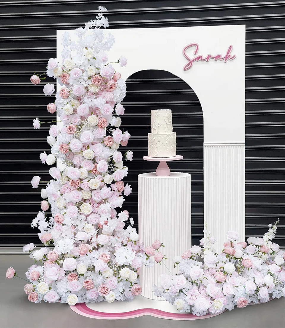 Роскошный фон для фотосъемки с изображением розовой и белой гортензии 5D Babysbreath